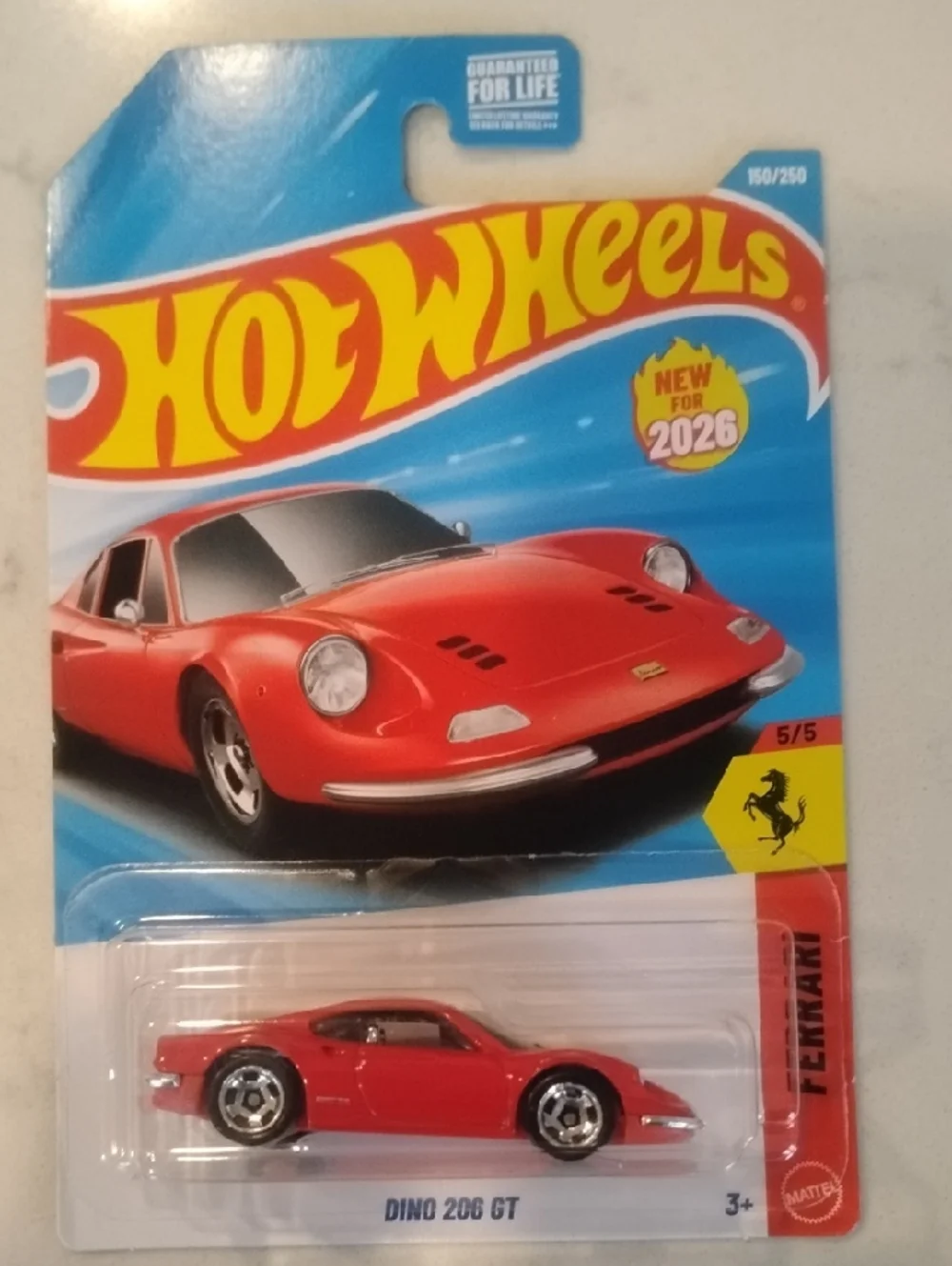 Mattel Hot Wheels Dino 206 GT Red Collectible Toy Car